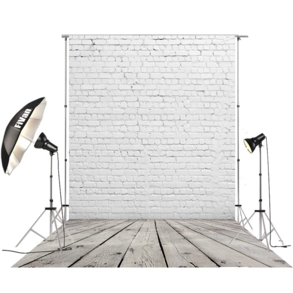 White brick photography backdrop, Cotten polyester blend, 5’x10’